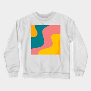 Retro Liquid Abstract Swirl in Summer Crewneck Sweatshirt